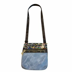 Juicy Couture Disco Denim Look Sequin Crossbody Bag | PVC Faux Denim Y2K Purse